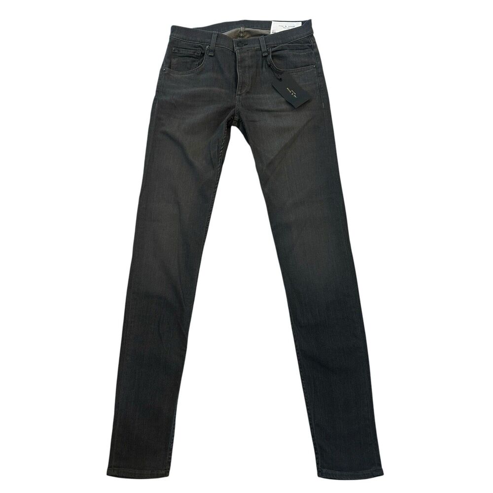 NEW RAG & BONE Men's Fit 1 Extra Slim Jeans Silver Gray Sz 33 (32x35) Button Fly